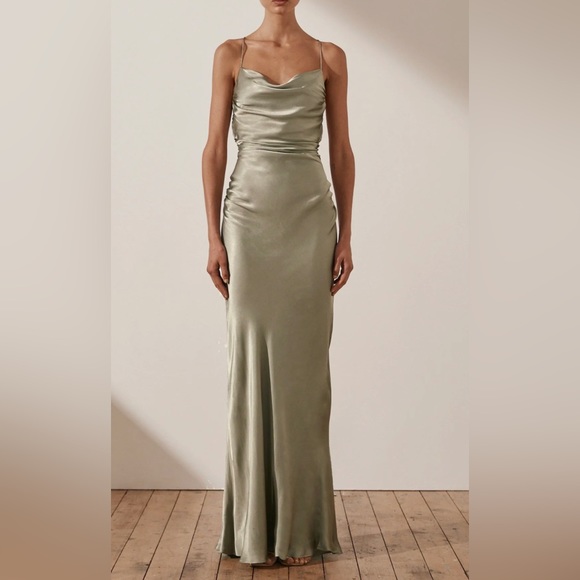 Shona Joy LUNE LACE BACK MAXI DRESS - SAGE - Picture 1 of 3